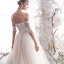 Chic / Beautiful Ivory Wedding Dresses 2019 A-Line / Princess Off-The-Shoulder Beading Lace Flower Short Sleeve Backless Floor-Length / Long
