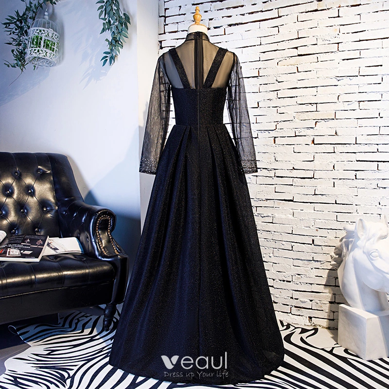 Black Prom Tall Prom Dresses 2019 Elegant Vintage Retro Black Prom Dresses 2019 A-Line Princess Black Prom Tall Prom Dresses 2019 Elegant Vintage Retro Black Prom Dresses 2019 A-Line Princess