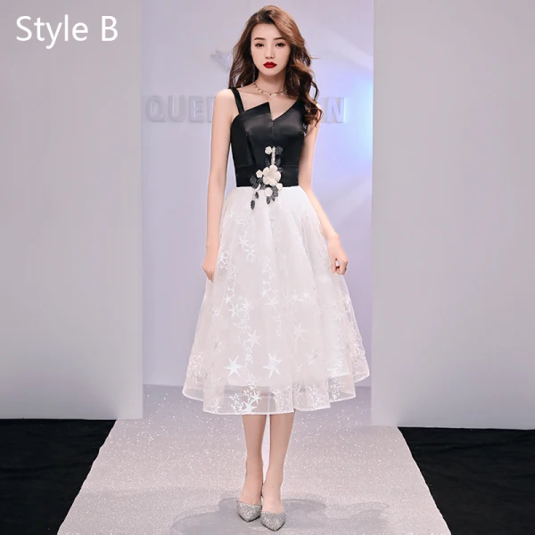 Modern / Fashion Black Homecoming Graduation Dresses 2019 A-Line / Princess Lace Appliques Star Shoulders Sleeveless Backless Knee-Length Formal Dresses