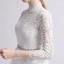 Vintage / Retro Ivory Beach Wedding Dresses 2019 A-Line / Princess High Neck Lace Bow 3/4 Sleeve Sweep Train