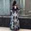 Elegant Navy Blue Evening Dresses  2019 A-Line / Princess Scoop Neck Beading Lace Flower Short Sleeve Backless Floor-Length / Long Formal Dresses