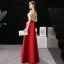 Charming Gold Evening Dresses  A-Line / Princess 2019 Off-The-Shoulder Sequins Tassel Short Sleeve Backless Floor-Length / Long Formal Dresses