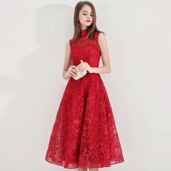 Modern / Fashion White Homecoming Graduation Dresses 2019 A-Line / Princess High Neck Lace Star Sleeveless Floor-Length / Long Formal Dresses Modern / Fashion White Homecoming Graduation Dresses 2019 A-Line / Princess High Neck Lace Star Sleeveless Floor-Length / Long Formal Dresses