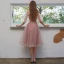 Chic / Beautiful Blushing Pink Homecoming Graduation Dresses 2021 A-Line / Princess Scoop Neck Beading Sequins Short Sleeve Tea-length Formal Dresses