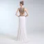 Luxury / Gorgeous Ivory Handmade  Beading Evening Dresses  2019 Trumpet / Mermaid Scoop Neck Crystal Rhinestone Sleeveless Split Front Sweep Train Formal Dresses