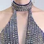 Luxe Bleu Marine Robe De Soirée 2019 Trompette / Sirène Titulaire Faux Diamant Daim Sans Manches Dos Nu Train De Balayage Robe De Ceremonie