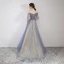 Élégant Bleu Ciel Robe De Soirée 2019 Princesse De l'épaule Perlage En Dentelle Fleur Paillettes Manches Courtes Dos Nu Longue Robe De Ceremonie