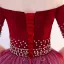 Élégant Bordeaux Robe De Bal 2019 Princesse De l'épaule Daim Fleur Perle En Dentelle Manches Courtes Dos Nu Longue Robe De Ceremonie