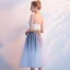 Chic / Belle Dégradé De Couleur de retour Robe De Graduation 2018 Princesse Appliques Titulaire Dos Nu Sans Manches Mi-Longues Robe De Ceremonie