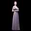 Chic / Beautiful Purple Evening Dresses  2019 A-Line / Princess Spaghetti Straps Glitter Polyester Short Sleeve Backless Floor-Length / Long Formal Dresses