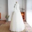 Elegante Ivory / Creme Brautkleider / Hochzeitskleider 2019 Ballkleid Eckiger Ausschnitt Perlenstickerei Pailletten Glockenhülsen Rückenfreies Lange