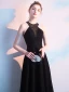 Sexy Noire Robe De Soirée 2019 Princesse Sans Manches Faux Diamant Titulaire Dos Nu Longue Robe De Ceremonie