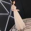 Élégant Champagne Robe De Soirée 2019 Princesse Col Haut Perlage Cristal En Dentelle Fleur Paillettes Manches Courtes Dos Nu Longue Robe De Ceremonie