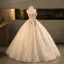 Flower Fairy Champagne Beading Sequins Lace Flower Multi-Colors Appliques Prom Dresses 2025 Ball Gown Scoop Neck Sleeveless Backless Floor-Length / Long Formal Dresses