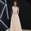 Elegant Ensfarget Champagne Selskapskjoler 2019 Prinsesse Scoop Halsen Perle Rhinestone Uten Ermer Lange Formelle Kjoler