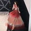 Charming Gradient-Color Burgundy Evening Dresses  2019 A-Line / Princess V-Neck Lace Star 3/4 Sleeve Floor-Length / Long Formal Dresses