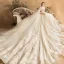 Luxe Champagne Robe De Mariée 2019 Robe Boule Encolure Dégagée Perlage Cristal Gland Paillettes En Dentelle Fleur 3/4 Manches Dos Nu Royal Train