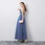 Chic / Beautiful Ocean Blue Evening Dresses  2019 A-Line / Princess Strapless Sleeveless Sequins Backless Floor-Length / Long Formal Dresses