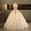 Flower Fairy Champagne Beading Sequins Lace Flower Multi-Colors Appliques Prom Dresses 2025 Ball Gown Scoop Neck Sleeveless Backless Floor-Length / Long Formal Dresses