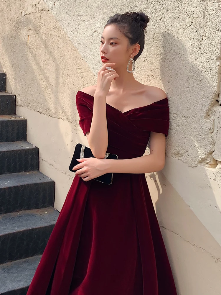 open lace back dress Blue Lace One Shoulder Long Bridesmaid Dresses, PB189 main image 0