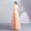 Élégant Champagne Robe De Bal 2019 Princesse V-Cou Appliques En Dentelle Fleur Perlage Paillettes Sans Manches Dos Nu Longue Robe De Ceremonie