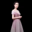 Charmig Gradient-Färg Godis Rosa Aftonklänningar 2019 Prinsessa V-Hals Glittriga / Glitter Polyester Korta ärm Halterneck Långa Formella Klänningar