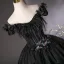 Amazing / Unique Black Beading Appliques Sequins Glitter Prom Dresses 2025 Ball Gown Off-The-Shoulder Feather Short Sleeve Backless Floor-Length / Long Prom Formal Dresses