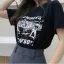 Chic / Beautiful Summer Casual White Letter Graphic Printing Loose T-Shirts 2021 Cotton Scoop Neck Short Sleeve Women's Tops T-shirt