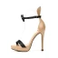 Charmant Nues Soirée Sandales Femme 2021 Noeud Bride Cheville 12 cm Talons Aiguilles Peep Toes / Bout Ouvert Sandales Talons Hauts