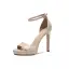 Chic / Beautiful Nude Summer Cocktail Party Evening Party Womens Sandals 2021 Ankle Strap 12 cm Stiletto Heels Open / Peep Toe Sandals High Heels