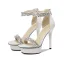 Charmant Blanche Faux Diamant Chaussure De Mariée 2021 Cuir Bride Cheville 12 cm Talons Aiguilles Peep Toes / Bout Ouvert Chaussure De Mariée Talons Hauts