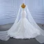 High End Weiß Spitze Blumen Brautkleider / Hochzeitskleider 2021 Meerjungfrau V-Ausschnitt Lange Ärmel Rückenfreies Hof-Schleppe Hochzeit