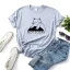 Lovely Casual Summer Loose White Cartoon Cotton Women's Tops 2021 Scoop Neck Short Sleeve T-Shirts