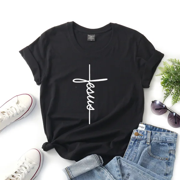 Casual Summer White Loose Cotton T-shirt 2021 Scoop Neck Short Sleeve Women's Tops