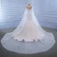 Charming Champagne Beading Lace Flower Wedding Dresses 2021 Trumpet / Mermaid Strapless Long Sleeve Backless Court Train Wedding