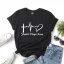 Casual Summer Loose Letter Graphic White T-Shirts 2021 Cotton Scoop Neck Short Sleeve Women's Tops T-shirt