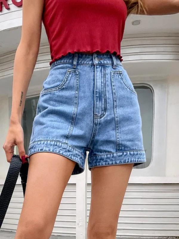 Sexy Été Vêtement de rue Denim Femme Shorts 2021