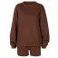 Bequemes Herbst Winter Freizeit Lindgrün Lose Sweatshirts Kurze Hose 2021 Rundhalsausschnitt Lange Ärmel Damen Oberteile