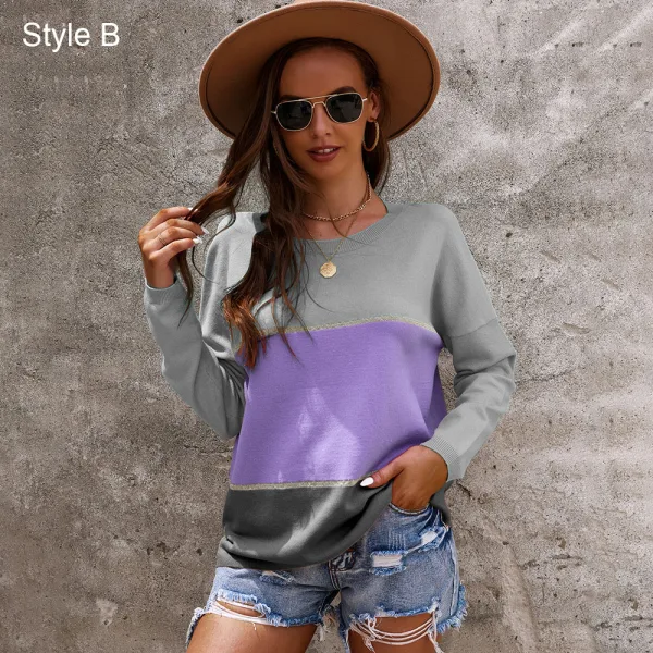 Mode Désinvolte Tomber Hiver Multi-Couleurs Chandails 2021 Encolure Dégagée Coton Ample Manches Longues Hauts pour Femmes