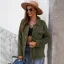 Fashion Fall Winter Suede Blushing Pink Street Wear Coats & Jackets Sweaters 2021 Buttons Lapel  Long Sleeve Regular Women's Tops