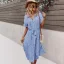 Bohemia Summer Spring Beach Resort Wear Street Wear Red Floral Women Dresses 2021 V-Neck Short Sleeve Loose