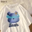 Summer Street Wear White Cartoon Loose T-Shirts 2021 Cotton Scoop Neck Short Sleeve Women's Tops