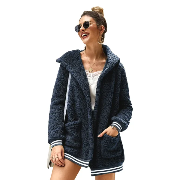 Mode Winter Strassenmode Khaki Wildleder Kapuze Jacken & Mäntel 2021 Baumwolle Lose Lange Ärmel Damen Oberteile