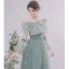 Illusion Sage Green Homecoming Prom Dresses Graduation Dresses 2021 A-Line / Princess Spaghetti Straps Sleeveless Bow Beading Appliques Backless Tea-length Formal Dresses