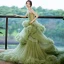 Charming Olive Green Cascading Ruffles Prom Evening Dresses 2021 A-Line / Princess Spaghetti Straps Sleeveless Backless Court Train Formal Dresses