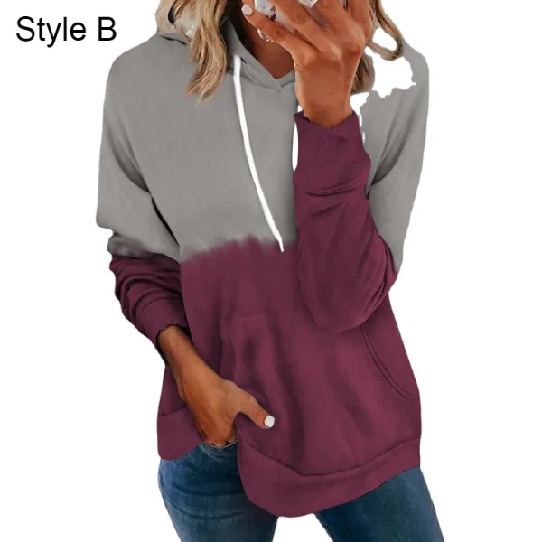 Comfortabel Grijs Toevallig Vallen Winter Lapwerk Capuchon Los Sweatshirts 2021 Katoen Lange Mouwen Dames Topjes