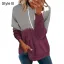 Comfortabel Grijs Toevallig Vallen Winter Lapwerk Capuchon Los Sweatshirts 2021 Katoen Lange Mouwen Dames Topjes