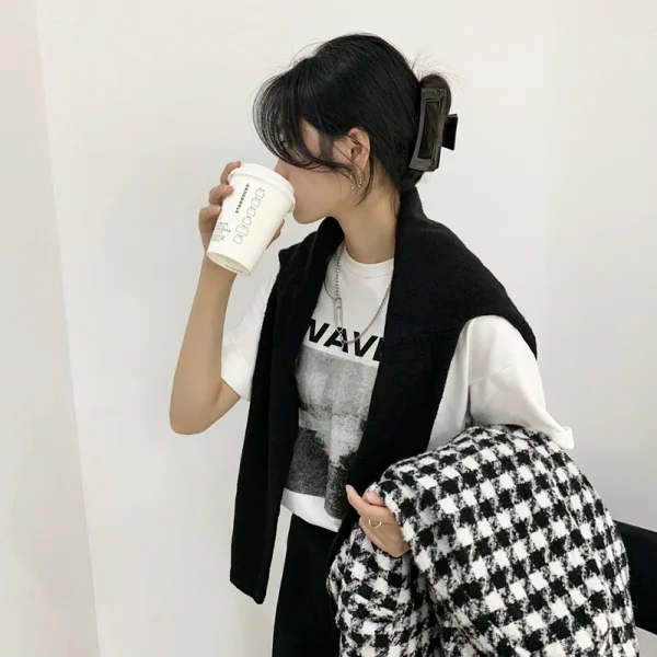 Été Blanche Impression Ample T-Shirts 2021 Encolure Dégagée Coton Hauts pour Femmes