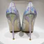 Unusual Silver Laser Cocktail Party Evening Party Pumps 2021 Leather 12 cm Stiletto Heels High Heels 12 cm Heels Pointed Toe Pumps