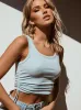 Sexy Summer White Outdoor Sports Gymnasium Tight  Women Tank 2021 Scoop Neck Sleeveless Women's Tops Sweatshirts